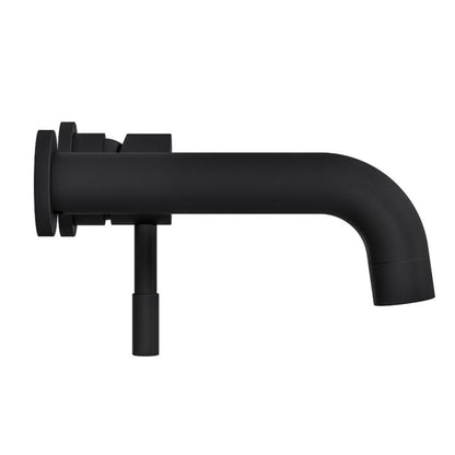 Fairford Element 5 Matt Black Wall Mount Basin Mixer, 2 Hole