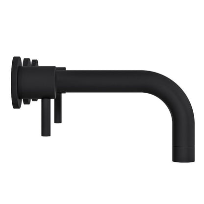 Fairford Element 5 Matt Black Wall Mount Basin Mixer, 3 Hole