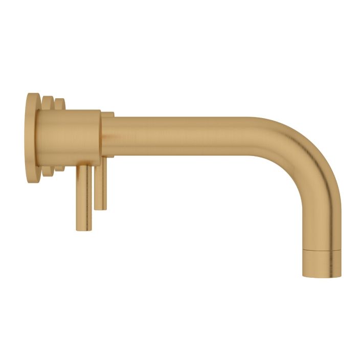 Fairford Element 5 Brushed Brass Wall Mounted Basin Mixer, 3 Hole