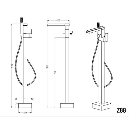 Fairford Rena Freestanding Bath Shower Mixer