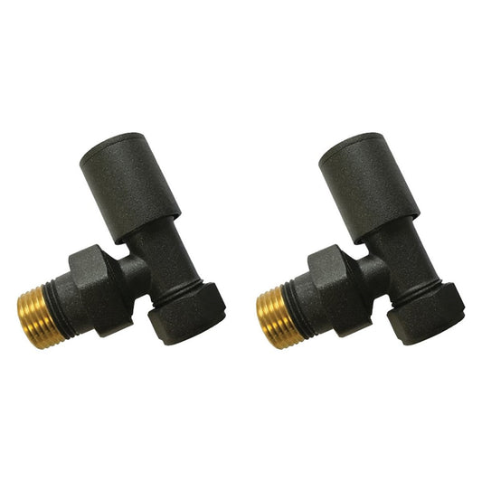 Fairford Round Valves, Angled, Matt Black