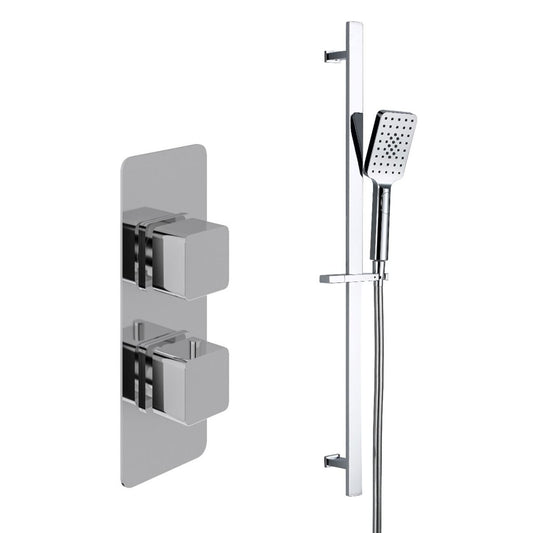 Clear Una Concealed Shower Kit with Slide Rail Kit, Chrome