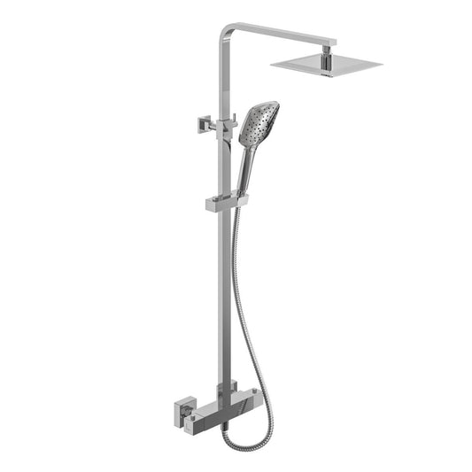 Lush Una Pro Exposed Square Shower Kit, Chrome