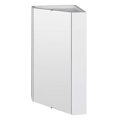 Fairford Arlo Gloss White 1 Door Corner Mirror Cabinet