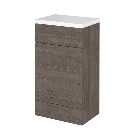 Fairford Union 500mm Full Depth Grey Woodgrain WC Unit with Top