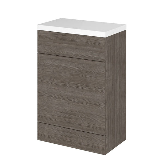 Fairford Union 600mm Full Depth Grey Woodgrain WC Unit with Top