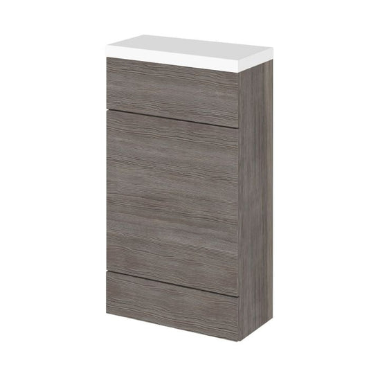 Fairford Union 500mm Slimline Grey Woodgrain WC Unit with Top