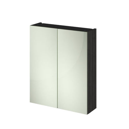 Fairford Union 600mm Slimline Black Double Door Mirror Unit