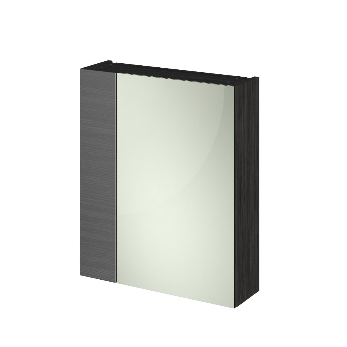 Fairford Union 600mm Slimline Black Single Door Mirror Unit