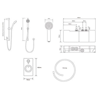 AQUALISA VISAGE GRAVITY-PUMPED REAR-FED CHROME THERMOSTATIC SMART SHOWER