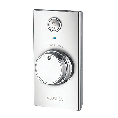 AQUALISA VISAGE HP/COMBI REAR-FED CHROME THERMOSTATIC SMART SHOWER WITH BATH OVERFLOW FILLER