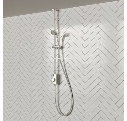 AQUALISA VISAGE GRAVITY-PUMPED CEILING-FED SINGLE OUTLET CHROME THERMOSTATIC DIGITAL SHOWER