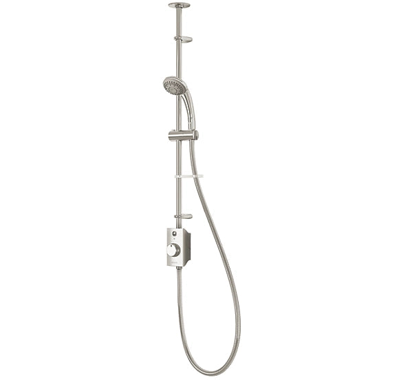 AQUALISA VISAGE GRAVITY-PUMPED CEILING-FED SINGLE OUTLET CHROME THERMOSTATIC DIGITAL SHOWER