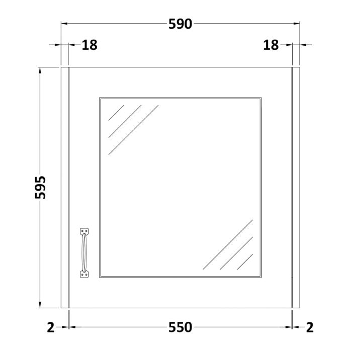 Single Door Mirror Unit Dark Grey