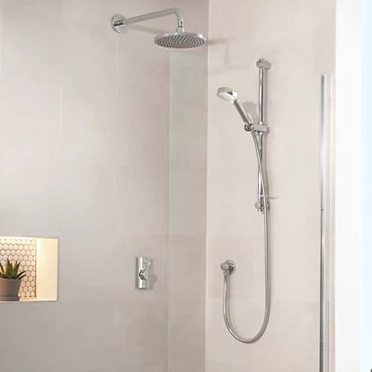 AQUALISA VISAGE HP/COMBI REAR-FED CHROME THERMOSTATIC SMART SHOWER WITH DRENCHER