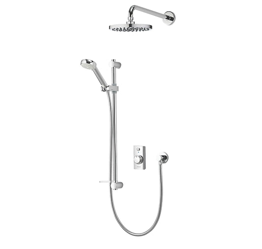 AQUALISA VISAGE HP/COMBI REAR-FED CHROME THERMOSTATIC SMART SHOWER WITH DRENCHER