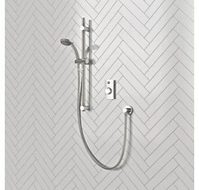 AQUALISA VISAGE GRAVITY-PUMPED REAR-FED SINGLE OUTLET CHROME THERMOSTATIC DIGITAL SHOWER