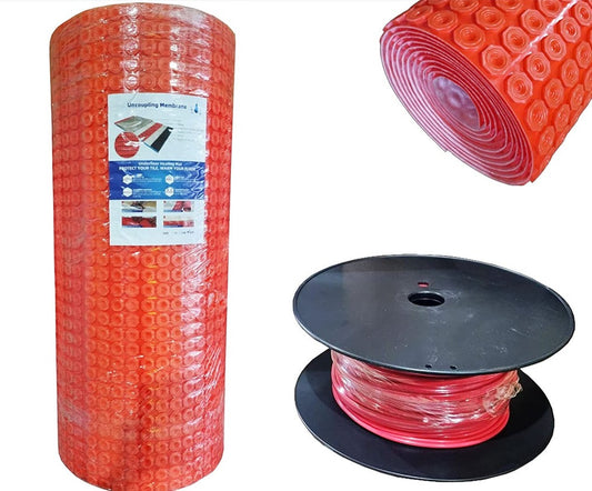 Underfloor Membrane Mat Base Underlay for Loose Cable Heating, Anti-Crack (Red)