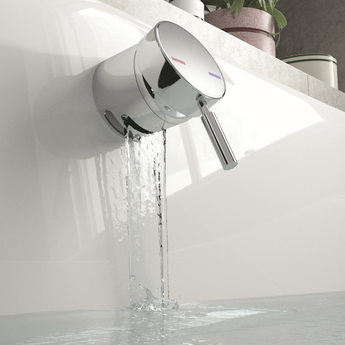 Overflow Bath Filler With Built In Control Valve & Waste