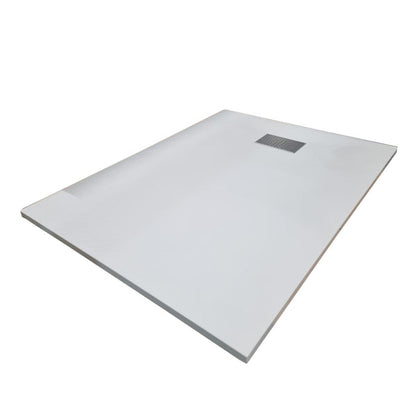 SMC Shower Base Pan Drain System - Wetroom Floor Cover Non-Slip, Curbless, Durable, Lightweight Sheet Moulding Compound Tray