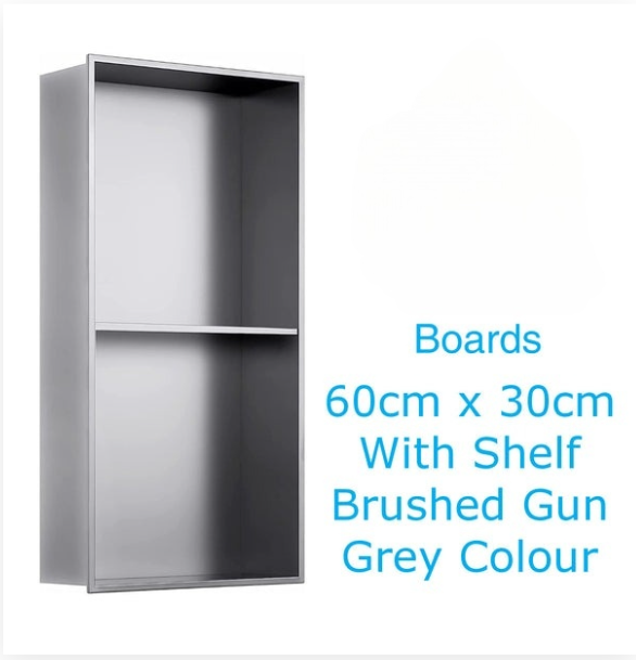 Shower Niche Metal, Waterproof Shelving Unit, Gun Grey