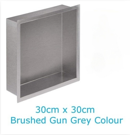 Shower Niche Metal, Waterproof Shelving Unit, Gun Grey