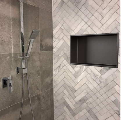 Shower Niche Metal, Waterproof Shelving Unit, Matt Black