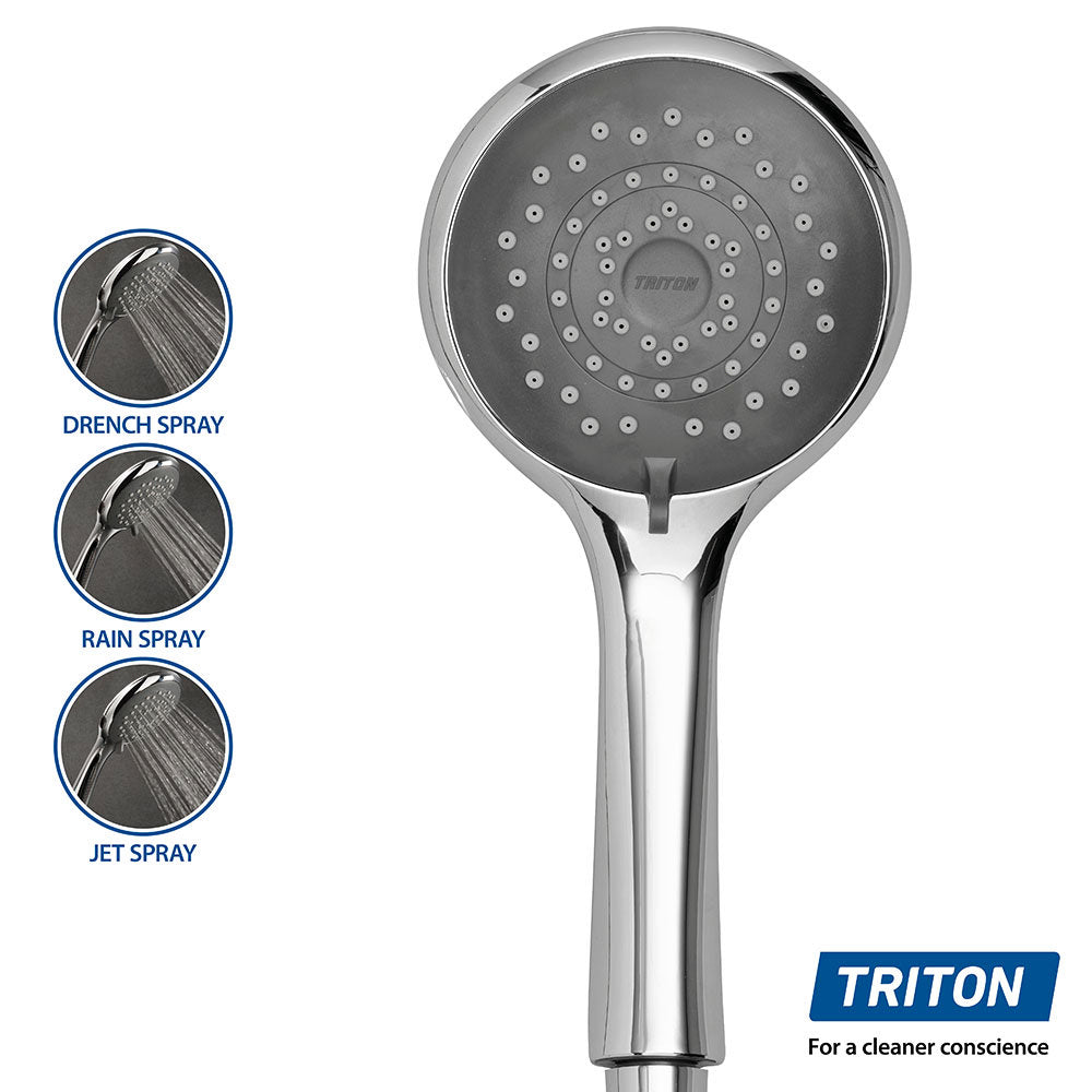 Triton - Aspirante 9.5kw Electric Shower - Brushed Steel