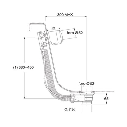 Crosswater Pop Up Bath Overflow Filler with Waste