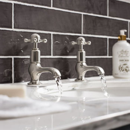 Crosswater Belgravia Crosshead Nickel Cloakroom Basin Pilar Taps