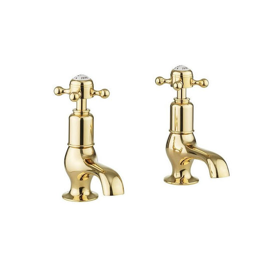 Crosswater Belgravia Crosshead Unlaquered Brass Cloakroom Basin Pilar Taps