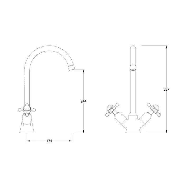 Crosswater Belgravia Cruciform Kitchen Tap