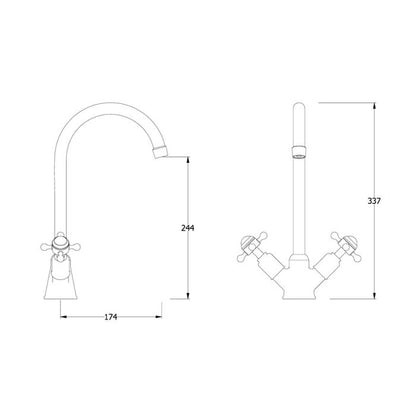 Crosswater Belgravia Cruciform Kitchen Tap