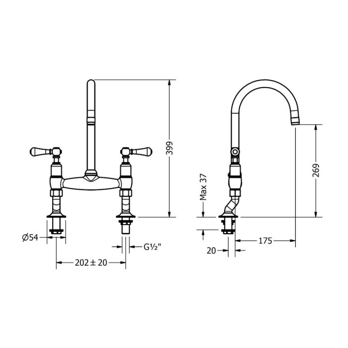 Crosswater Belgravia Lever Kitchen Tap