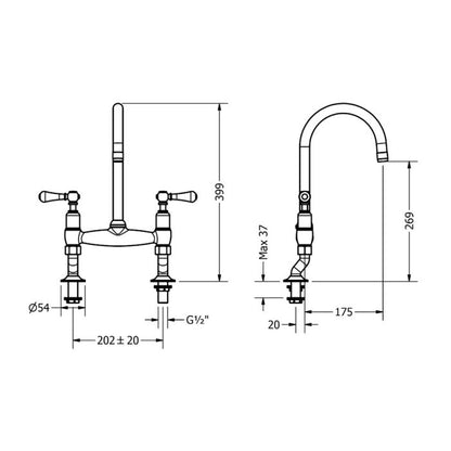 Crosswater Belgravia Lever Kitchen Tap