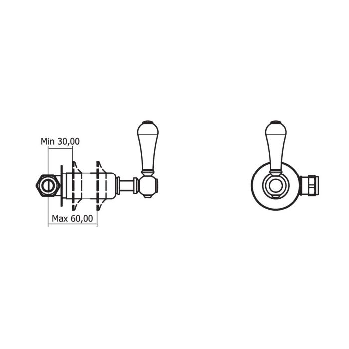 Crosswater Belgravia Lever Wall Stop Taps