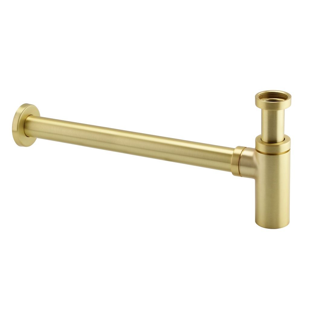 Fairford Brushed Brass Round Bottle Trap