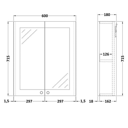 Fairford Laurel 2.0 600mm Satin Mirror Cabinet