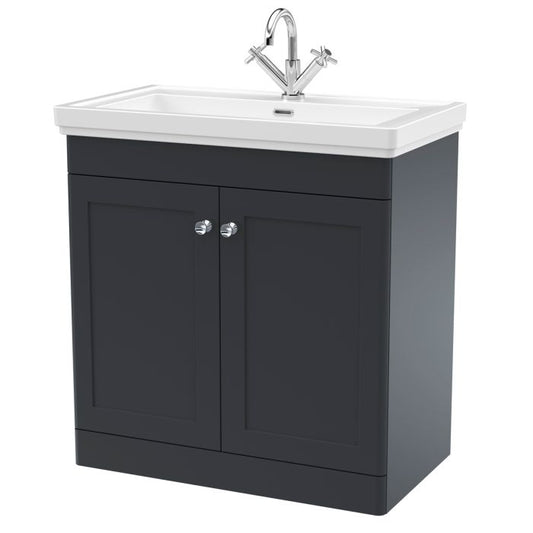 Fairford Laurel 2.0 800mm Floor Standing Satin Green Vanity Unit - 1 Tap Hole