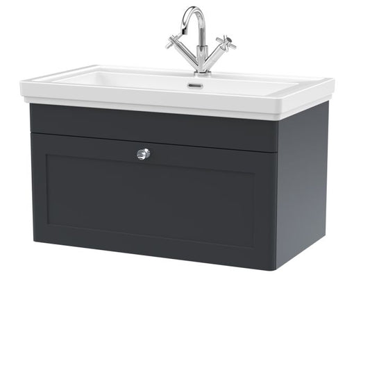 Fairford Laurel 2.0 800mm Wall Hung Satin  Vanity Unit - 1 Tap Hole