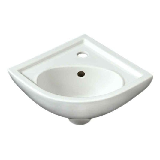 RAK Compact Corner Cloakroom Basin 440mm 1 Tap Hole White