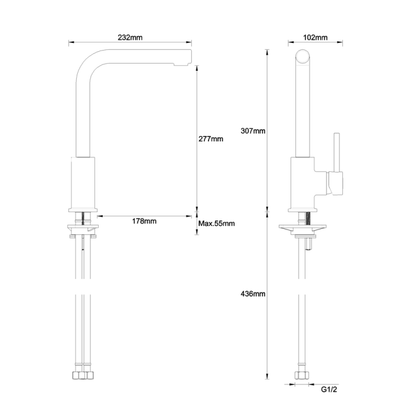 Crosswater Design Side Lever Kitchen Mixer