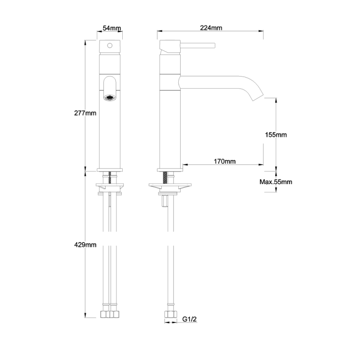 Crosswater Design Single Lever Chrome Kitchen Tap