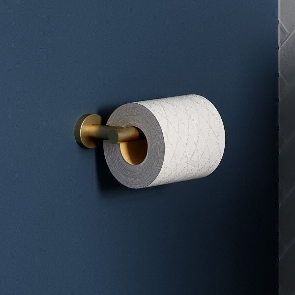 Britton Bathrooms Hoxton Toilet Roll Holder Brushed Brass