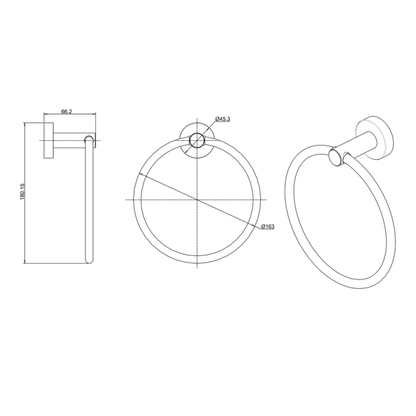 Britton Bathrooms Hoxton Towel Ring Chrome