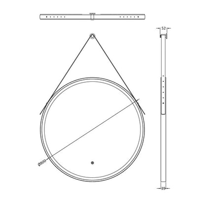 Fairford 800mm Round Brushed Brass Illuminated Mirror with Touch Sensor