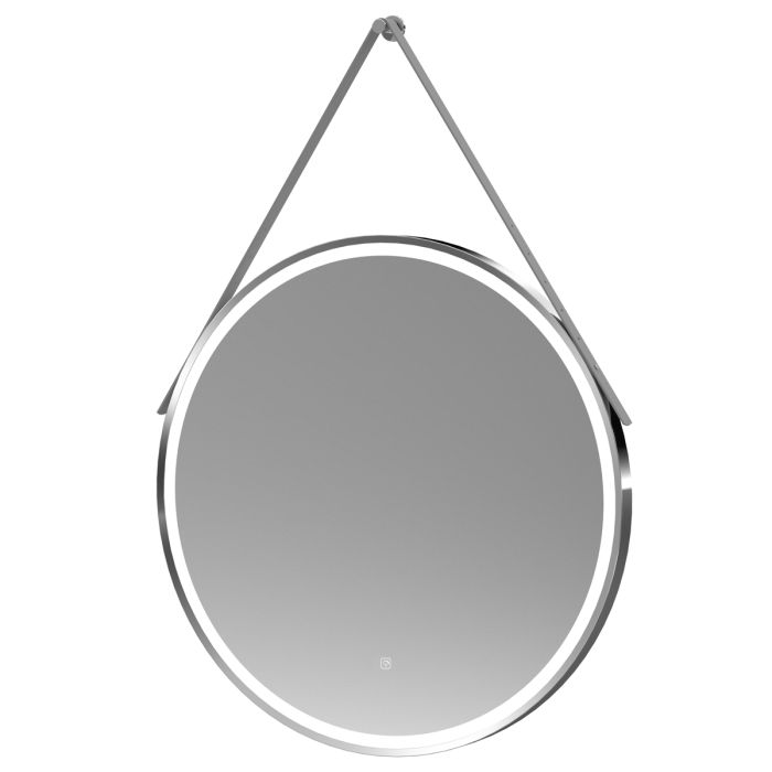 Fairford 800mm Round Chrome Illuminated Mirror with Touch Sensor