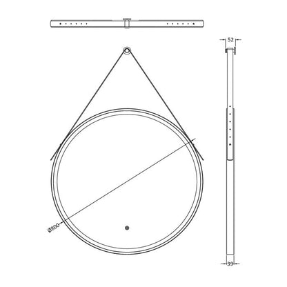 Fairford 800mm Round Chrome Illuminated Mirror with Touch Sensor