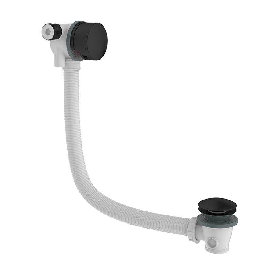 Crosswater MPRO Matt Black Click Clack Bath Overflow Filler with Waste