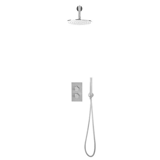 Heir Element 7 Chrome Concealed Shower Kit with Overhead, Handset and Bracket